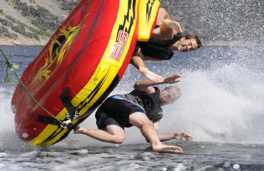 tubing behind a boat tips